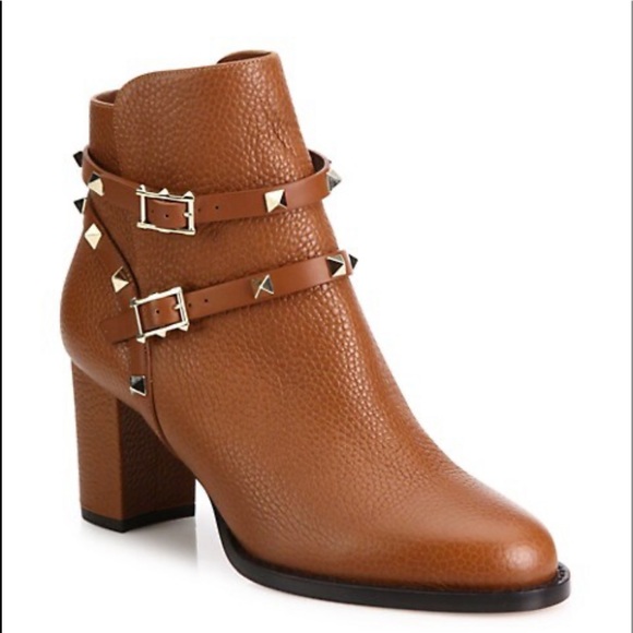 Valentino rock stud ankle leather boots.. size 39 1/2.. block heel 2 1/2 inches - Picture 8 of 8